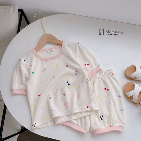 Đồ Bộ Cộc Tay Thêu Rau Củ Quả Dễ Thương Cho Bé - Bộ Thời Trang Mùa Hè Mát Mẻ, Phong Cách Đáng Yêu Từ MINIUMBABY, Size 1-6 Tuổi