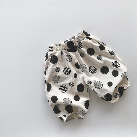 Quần Lửng Hoạ Tiết Cotton Mùa Hè 2023 Cá Tính Cho Bé Trai và Bé Gái Cotton Xược Mỏng In Sóng Chấm Bi Quần Dài Hàn Quốc