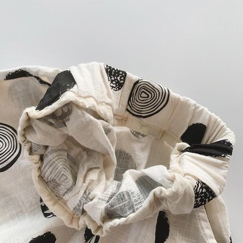 Quần Lửng Hoạ Tiết Cotton Mùa Hè 2023 Cá Tính Cho Bé Trai và Bé Gái Cotton Xược Mỏng In Sóng Chấm Bi Quần Dài Hàn Quốc