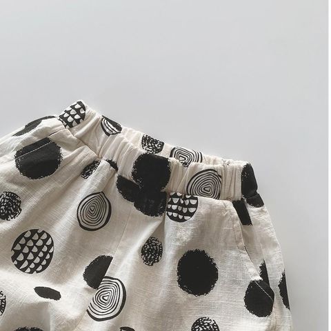 Quần Lửng Hoạ Tiết Cotton Mùa Hè 2023 Cá Tính Cho Bé Trai và Bé Gái Cotton Xược Mỏng In Sóng Chấm Bi Quần Dài Hàn Quốc