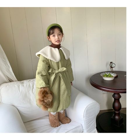 Áo Khoác Dáng Dài Cổ Lông Trắng Hàn Quốc Cho Bé Gái - Thời Trang Dày Dặn Xu Hướng Siêu Dễ Thương, Gợi Nhớ Những Nàng Công Chúa