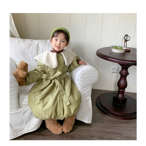 Áo Khoác Dáng Dài Cổ Lông Trắng Hàn Quốc Cho Bé Gái - Thời Trang Dày Dặn Xu Hướng Siêu Dễ Thương, Gợi Nhớ Những Nàng Công Chúa