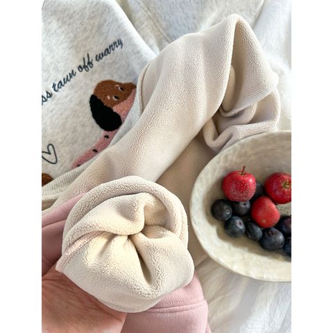 Ambbkids-Áo Khoác Nỉ Hoodi Lót Lông Hoạt Hình Có Mũ Trùm Đầu Phong Cách Dễ Thương Cho Bé Gái Thu Đông 2024