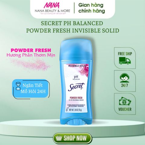 Sáp Khử Mùi Secret Powder Fresh 73g Cho Nữ - Ngăn Mùi Và Mồ Hôi, Thoải Mái Suốt Ngày, Hương Thơm Nữ Tính, Không Để Lại Vết Ố