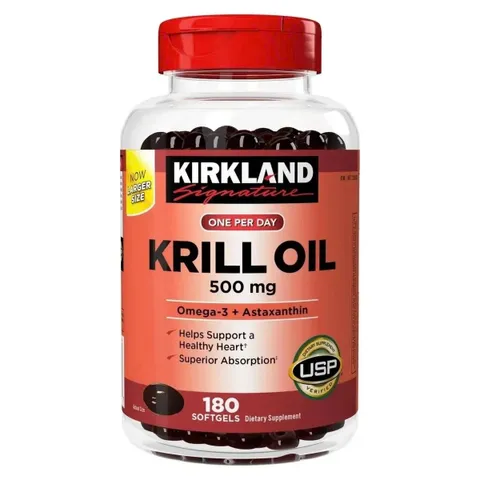 Dầu nhuyễn thể Omega-3 Krill Oil Kirkland Mỹ 180 viên - Bổ sung dinh dưỡng omega-3 cho sức khỏe tuyệt vời