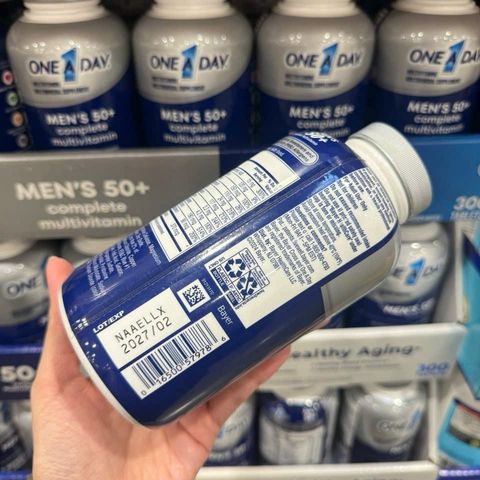 One A Day 50+ Vitamin Cho Nam Nữ - Bổ Sung Sức Khỏe, Tăng Cường Trí Nhớ, Hỗ Trợ Xương Khớp - Mỹ, 300 Viên