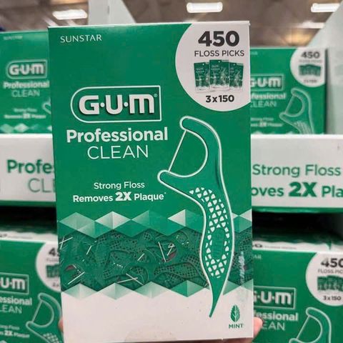 Tăm Chỉ Nha Khoa GUM Clean Flosser Picks Bạc Hà 450 Cây - Giúp Răng Sạch Sâu, Nướu Khỏe, Hương Tươi Mát, Thân Thiện Môi Trường