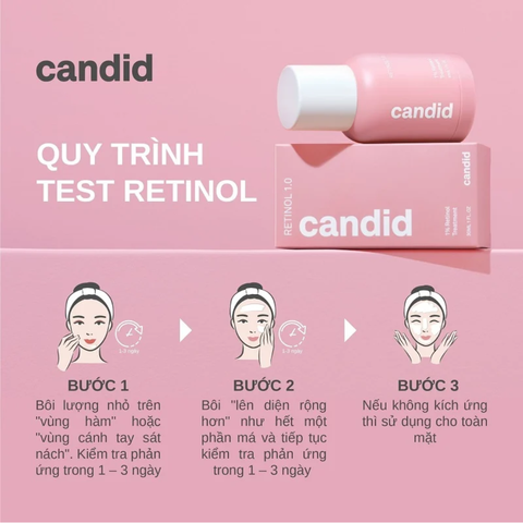 Serum Chăm Sóc Da CANDID 1% Retinol 30ml - Giảm Nếp Nhăn, Cải Thiện Kết Cấu Da, Hỗ Trợ Đều Màu Da, Chống Lão Hóa