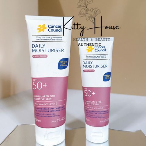Kem Chống Nắng Dưỡng Ẩm và Chống Nước Cancer Council SPF 50+ Invisible Matte 75ml - Bảo Vệ Da Mặt Cảm Giá Dễ Chịu, Thích Hợp Cho Mọi Loại Da