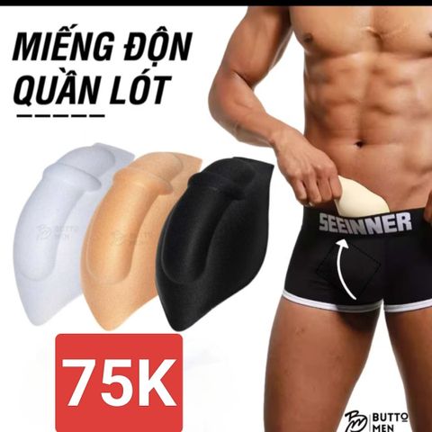Miếng Độn Quần Lót 3D Cao Cấp Dành Cho Nam - Tăng Độ Nhô Cậu Nhỏ, Mềm Mại Thoáng Mát Khi Đi Biển, Phong Cách Gợi Cảm, Freesize