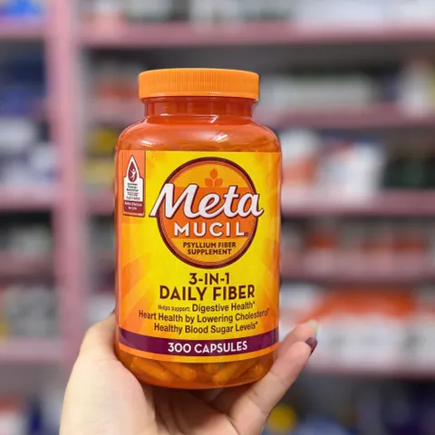 Metamucil Psyllium Fiber 3-in-1 - Viên Hỗ Trợ Tiêu Hóa, Tim Mạch & Đường Huyết – 300 Viên Mỹ, Chất Xơ Hòa Tan Tự Nhiên
