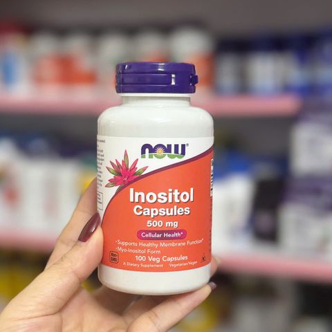 Viên uống Inositol NOW 500mg - Hỗ trợ chức năng tế bào và hệ thần kinh - 100 viên thuốc chay, không GMO