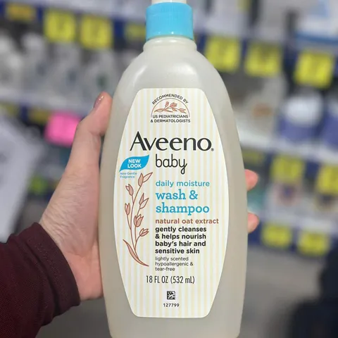 Sữa Tắm Gội Toàn Thân Aveeno Baby Daily Moisture Wash & Shampoo 532ml - Dịu Nhẹ Cho Da Nhạy Cảm, Chiết Xuất Yến Mạch Hàng Mỹ