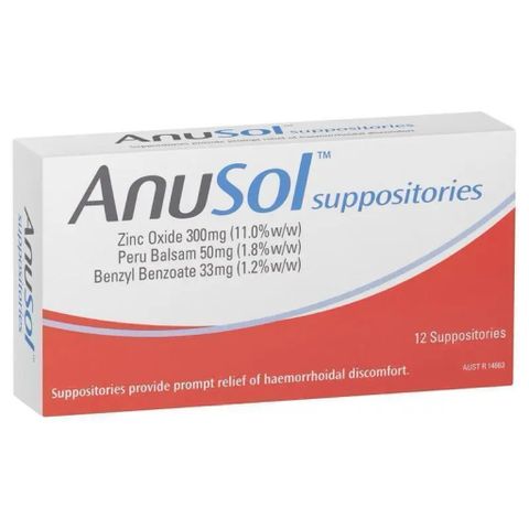 Viên Đặt Trĩ Anusol Suppositories 12 Viên - Giảm Đau, Ngứa Rát, Hỗ Trợ Điều Trị Bệnh Trĩ Từ Úc