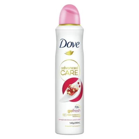 Xịt khử mùi DOVE Advanced Care Antiperspirant Pomegranate 250ml Chính Hãng - Khử Mùi Hiệu Quả, Hương Quả Lựu Tươi Mát