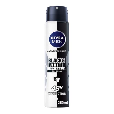 Xịt Khử Mùi Nam Nivea Black & White 250ml - Ngăn Mùi, Giảm Vệt Ố Vàng, An Toàn Cho Da Nhạy Cảm, 48 Giờ Hiệu Quả
