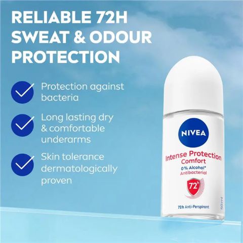 Lăn Khử Mùi Nữ Nivea Intense Protection Comfort 50ml - Hàng Chính Hãng Úc, Sử Dụng An Toàn, Bảo Vệ Lâu Dài