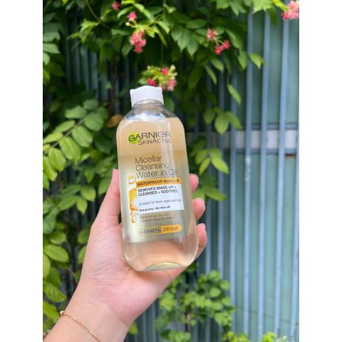 Nước Tẩy Trang Garnier Micellar Dầu Argan 400ml - Tẩy Trang Sâu, An Toàn Cho Mọi Loại Da, Làm Sạch Dầu Thừa, Dịu Nhẹ, Không Cồn