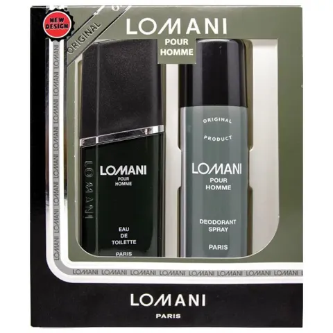 Set Nước Hoa Nam Lomani Pour Homme 100ml & Xịt Body 200ml - Hương Gỗ Quyến Rũ, Lãng Mạn, Hấp Dẫn