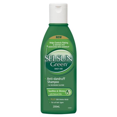 Dầu gội Selsun Úc 200ml xanh lá - Giải pháp kiểm soát gàu, giữ ẩm và nuôi dưỡng tóc, tinh dầu bạc hà & Vitamin B5