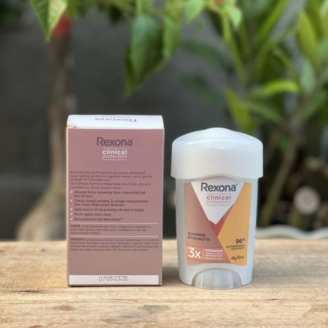 Lăn khử mùi Rexona Clinical Protection Cream Summer Strength 48g - Kiểm soát mồ hôi, bảo vệ 96 giờ, an toàn cho sức khỏe