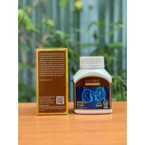 Viên uống hỗ trợ thận Vitatree Kidney Tonic 100 viên - Tăng cường chức năng thận, chiết xuất tự nhiên từ đông trùng hạ thảo, ngũ vị tử, tầm ma