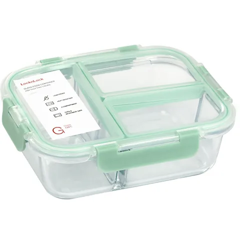 Hộp Thủy Tinh Chia 3 Ngăn LocknLock LLG458- 1040ml - Hàng chính Hãng