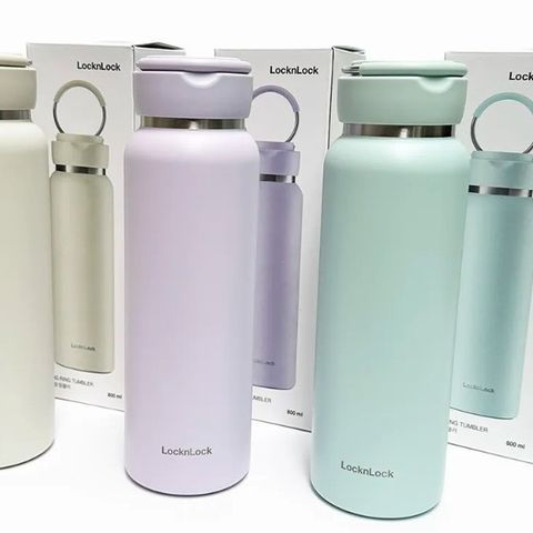 Bình Giữ Nhiệt LocknLock Inox 304 Sling Ring 800ml Có Quai Xách - Giữ Nóng 15 Giờ, Giữ Lạnh 20 Giờ - Đồ Gia Dụng Nhà Bếp Chính Hãng
