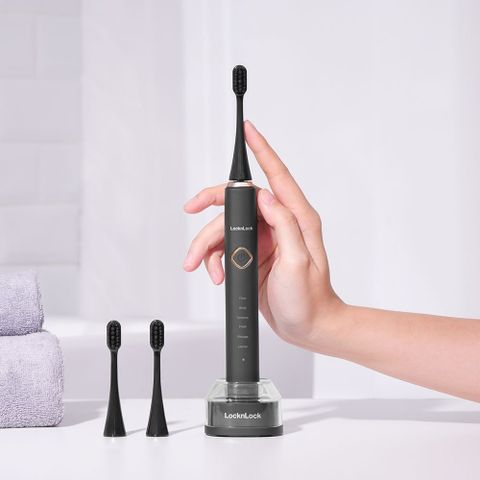 Đầu Bàn Chải Điện LocknLock ENR636 - Bộ 4 Cái Màu Đen Thay Thế Chất Liệu ABS Nylon Chăm Sóc Răng Miệng Chính Hãng