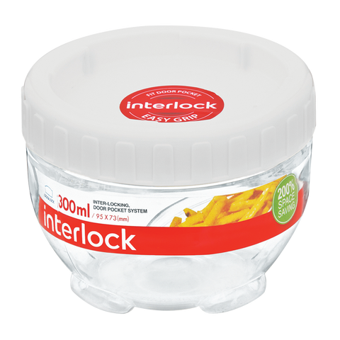 Hộp Bảo Quản Lock&Lock Interlock INL306W 300ml - Hộp Nhựa An Toàn Dùng Đựng Thực Phẩm Và Đồ Khô, Chịu Nhiệt Từ -20 Đến 70 Độ C