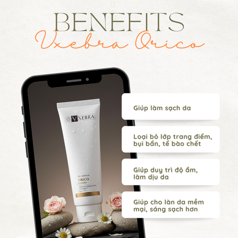 Sữa rửa mặt phù hợp mọi loại da Vxebra Orico Cleanser 100g làm sạch sâu dịu nhẹ