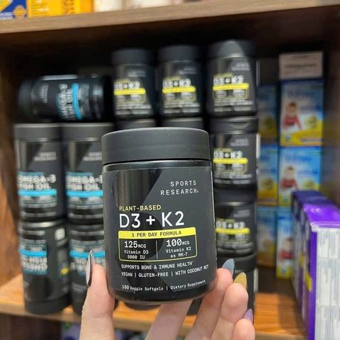 Viên uống bổ sung Vitamin D3K2 Sports Research D3 K2 - 60v của Mỹ