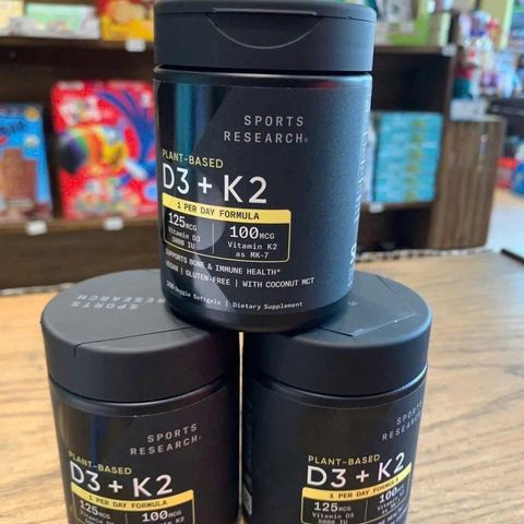 Viên uống bổ sung Vitamin D3K2 Sports Research D3 K2 - 60v của Mỹ