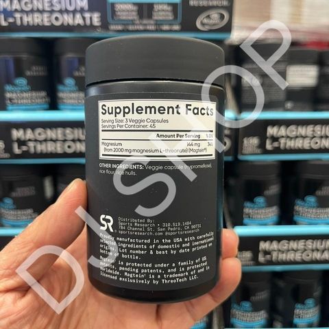 Viên Uống Magtein Magnesium L-Threonate 2000mg - Hỗ Trợ Tinh Thần, Ngủ Ngon, Chay, 135 Viên từ Mỹ