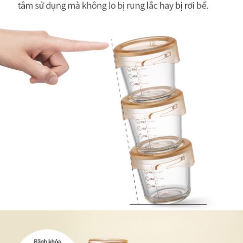 Bộ Hộp Thủy Tinh Đựng Đồ Ăn Dặm LocknLock Chịu Nhiệt 400°C - Hộp Chia Dung Tích 280ml An Toàn Cho Trẻ Nhỏ