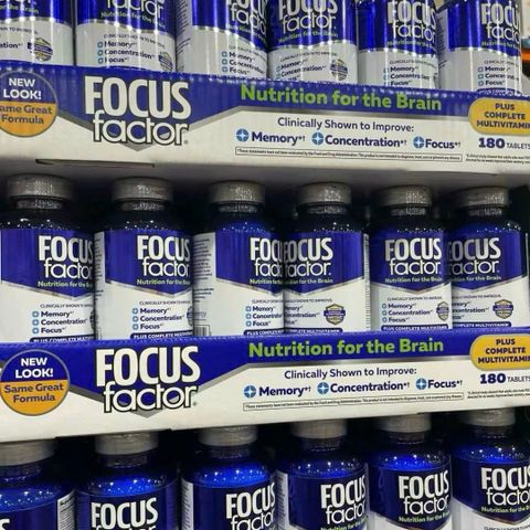 Focus Factor Bổ Não Hỗ Trợ Trí Nhớ 180 Viên - Tăng Cường Tập Trung và Khả Năng Ghi Nhớ Cho Sinh Viên và Người Già