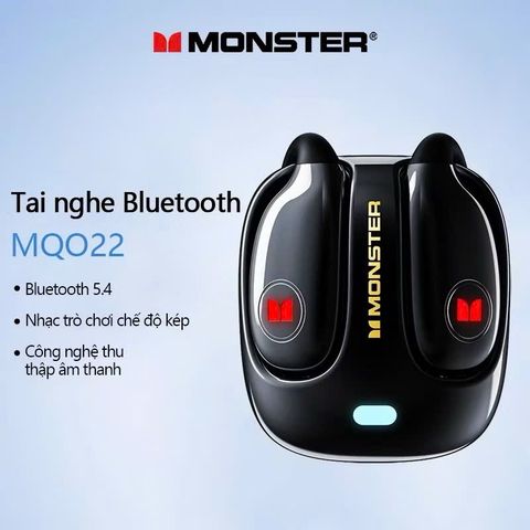 Tai Nghe Bluetooth Monster MQ022 - Kết Nối Nhanh Bluetooth 5.4, Âm Thanh Kép Cho Nghe Nhạc & Chơi Game, Thiết Kế Gọn Nhẹ