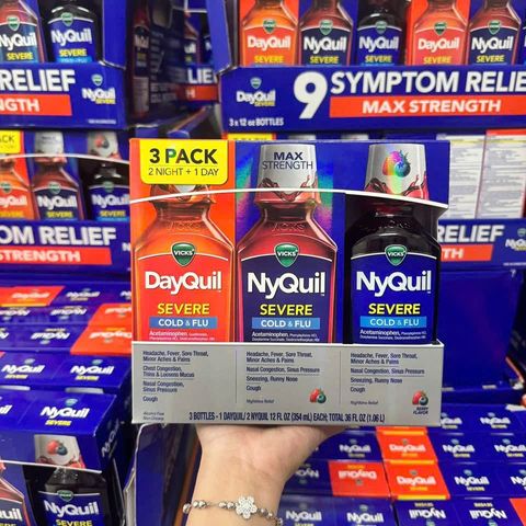 ( HÀNG CHÍNH HÃNG MỸ) SIRO VICKS NYQUIL COLD & FLU NIGHTTIME RELIEF 354ml