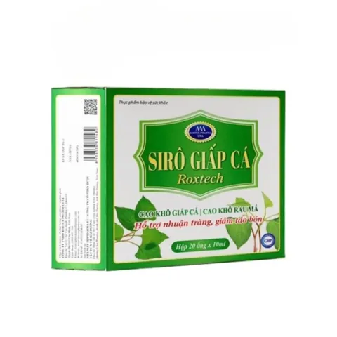 Siro Giấp Cá Roxtech Cao Rau Má - Hỗ Trợ Nhuận Tràng, Giảm Táo Bón Cho Bé - Hộp 20 Ống 10ml, Vitamin Tiêu Hóa Tự Nhiên