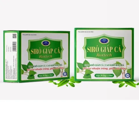 Siro Giấp Cá Roxtech Cao Rau Má - Hỗ Trợ Nhuận Tràng, Giảm Táo Bón Cho Bé - Hộp 20 Ống 10ml, Vitamin Tiêu Hóa Tự Nhiên