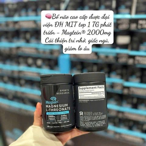 Bổ Sung Magie L-Threonate Sports Research - Tăng Cường Trí Nhớ & Giảm Stress, Hỗ Trợ Tinh Thần Tốt Hơn