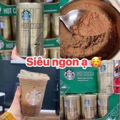 Bột Cacao Starbucks Hot Cacao 850g - Hương vị cacao thơm ngon, tạo không khí lễ hội cho mọi nhà