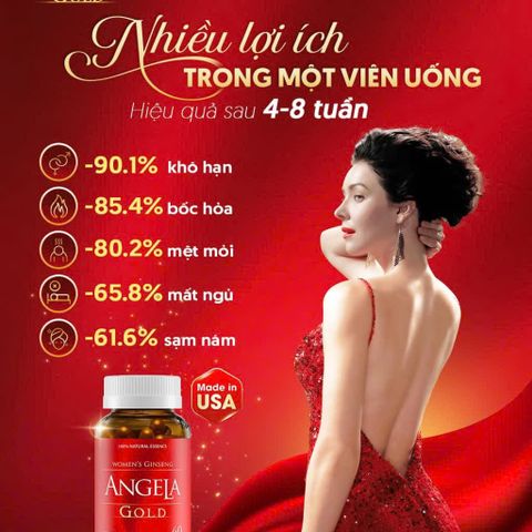 Angela gold chăm sóc sức khỏe phụ nữ hộp 30 Viên & 60 Viên