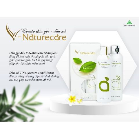 Combo Dầu Gội Dầu Xả V-Natucare 300ml - Chiết Xuất 100% Thiên Nhiên, Tăng Cường Sức Khỏe Tóc, Mềm Mượt và Óng Ả Như Huyền Bí