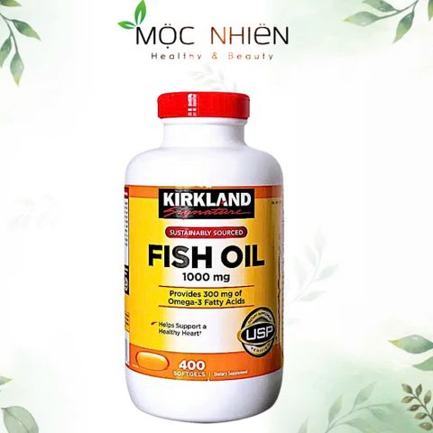 Dầu Cá Kirkland 1000mg 400 Viên - Hỗ Trợ Tim Mạch, Não Bộ và Thị Giác - Omega-3 Từ Mỹ