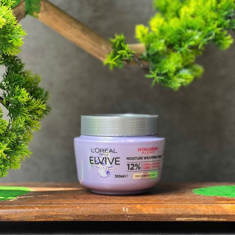 Mặt Nạ Ủ Tóc Dưỡng Ẩm L’OREAL ELVIVE HYALURON PLUMP MASK 300ml - Giúp Tóc Mềm Mượt và Bồng Bềnh, Thích Hợp Với Tóc Khô Hư Tổn