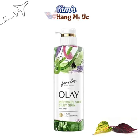 Sữa Tắm Olay Fearless Artist Series - Dưỡng Ẩm Da Mềm Mịn Hương Nha Đam & Hoa Cúc 591ml