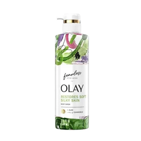 Sữa Tắm Olay Fearless Artist Series Hương Nha Đam & Hoa Cúc 591ml - Dưỡng Ẩm, Làm Mềm Da, Thư Giãn Mỗi Ngày