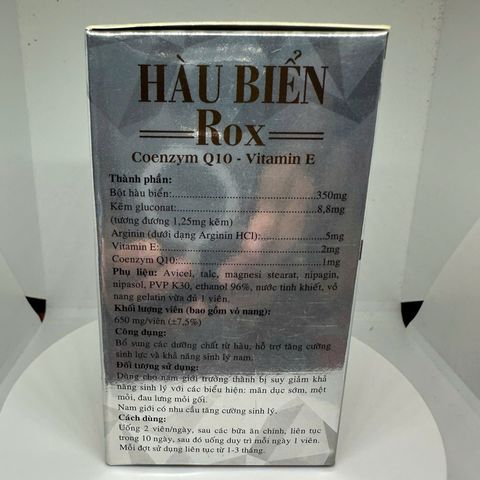 Viên Uống Hàu Biển ROX - Bổ Sung Kẽm Tăng Cường Sức Khỏe Thận cho Nam Giới - Hộp 30 Viên Chất Lượng Cao