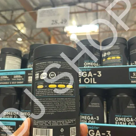 Viên Uống Dầu Cá Sports Research Omega-3 Fish Oil Triple Strength 150 Viên - Giúp Sức Khỏe Não Bộ, Tim Mạch, Làm Đẹp Da Mỹ